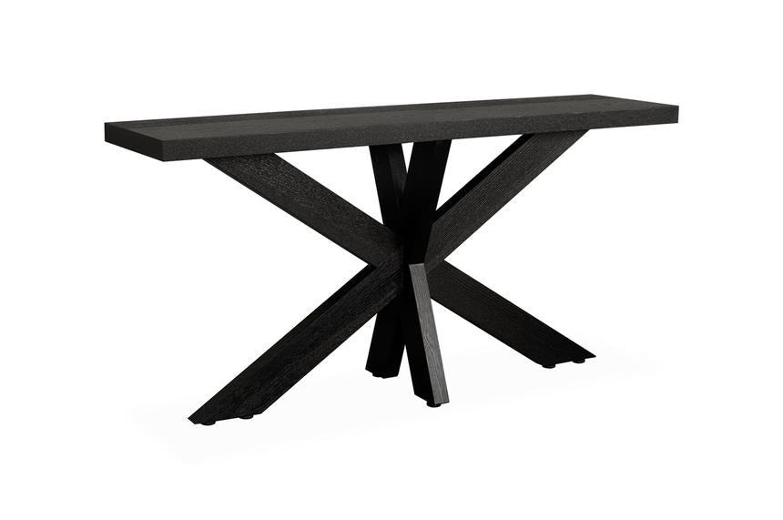 1.6m Console Table - Textured Espresso Black - Notbrand