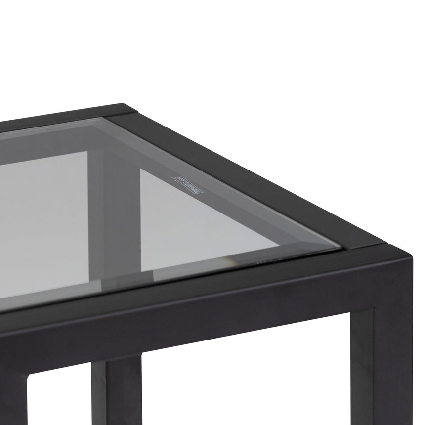 Strakrut Grey Glass Console Table - Black - Notbrand