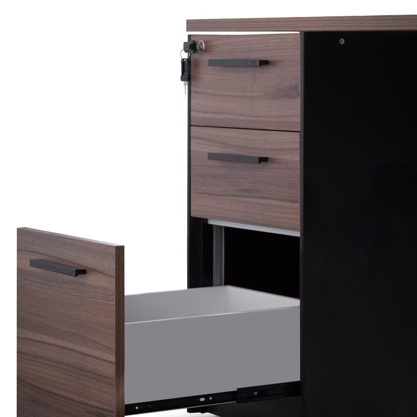 1.6m Single Seater Walnut Office Desk - Black Legs - Notbrand