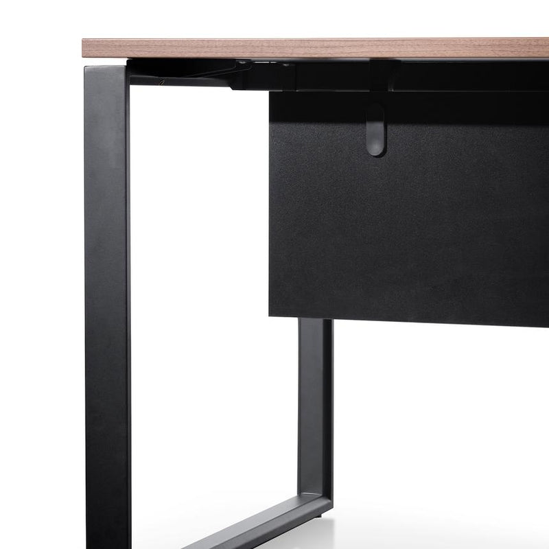 1.8m Executive Desk Left Return with Black Legs - Walnut - Notbrand