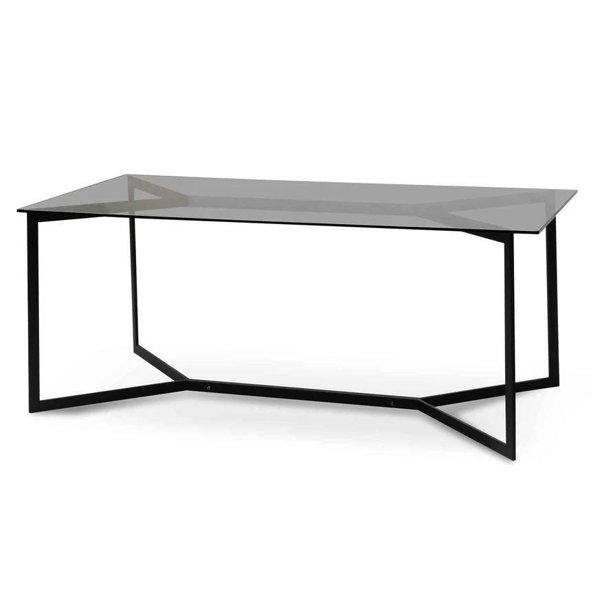 Orchid Grey Glass Dining Table - Black Base - Notbrand
