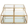 Shiloh Glass Coffee Table with Gold Base - 100cm - Notbrand