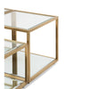 Shiloh Glass Coffee Table with Gold Base - 100cm - Notbrand
