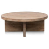100cm Round Coffee Table - Natural-Thick Base - Notbrand