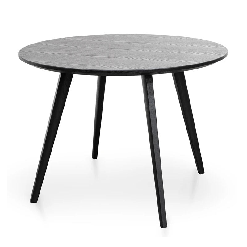 Membata Black Veneer Top Round Dining Table - 100cm - Notbrand