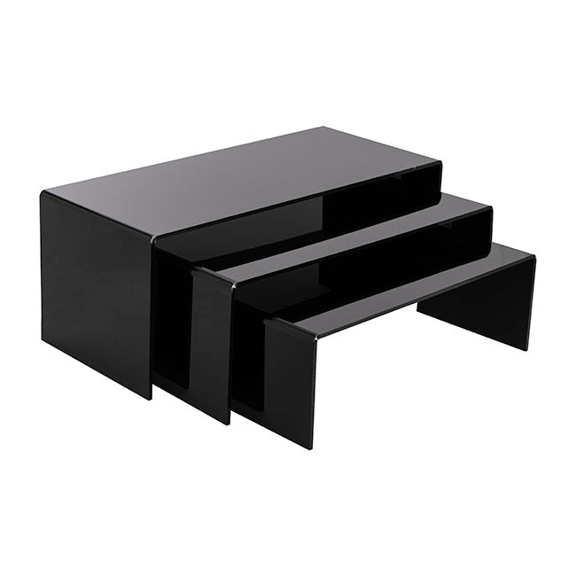 Set of 3 Acrylic Riser Rectangle Set - Black - Notbrand