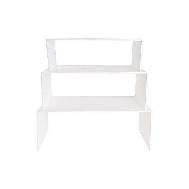 Set of 3 Acrylic Riser Rectangle Set - White - Notbrand
