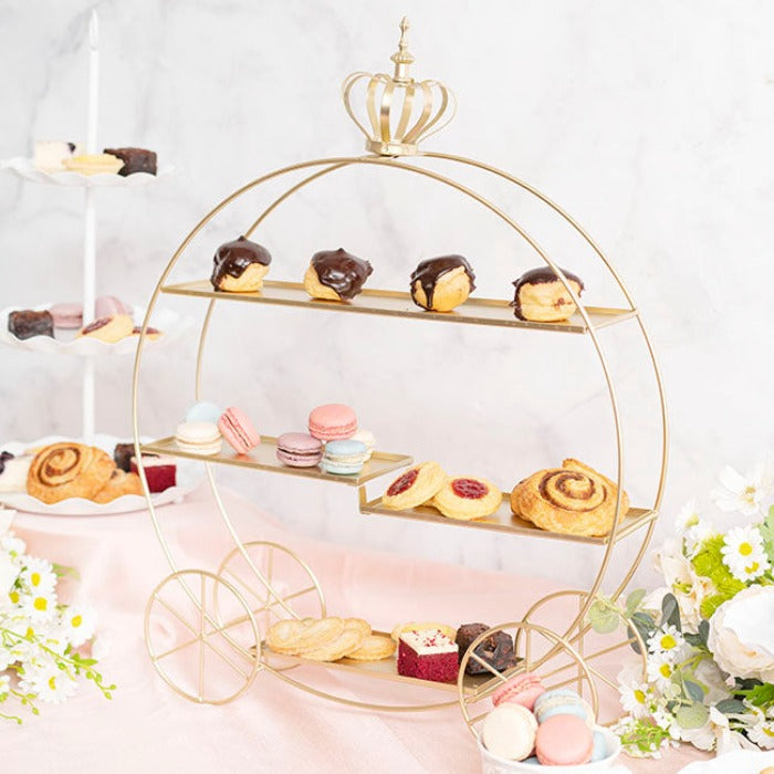 3 Tier Royal Circular Cake Display - Gold - Notbrand