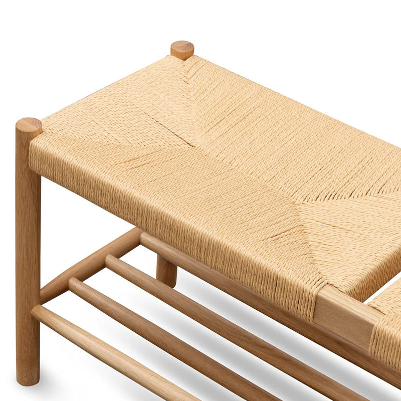 110cm Oak Bench - Natural Seat - Notbrand