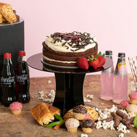 Set of 2 Reversible Acrylic Cake Stand - Black - Notbrand