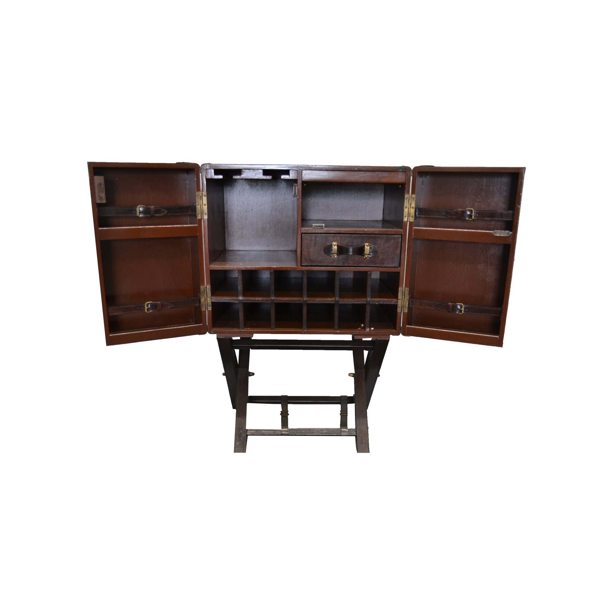 Turilla Bar Cabinet With Stand Dark Leather - Notbrand