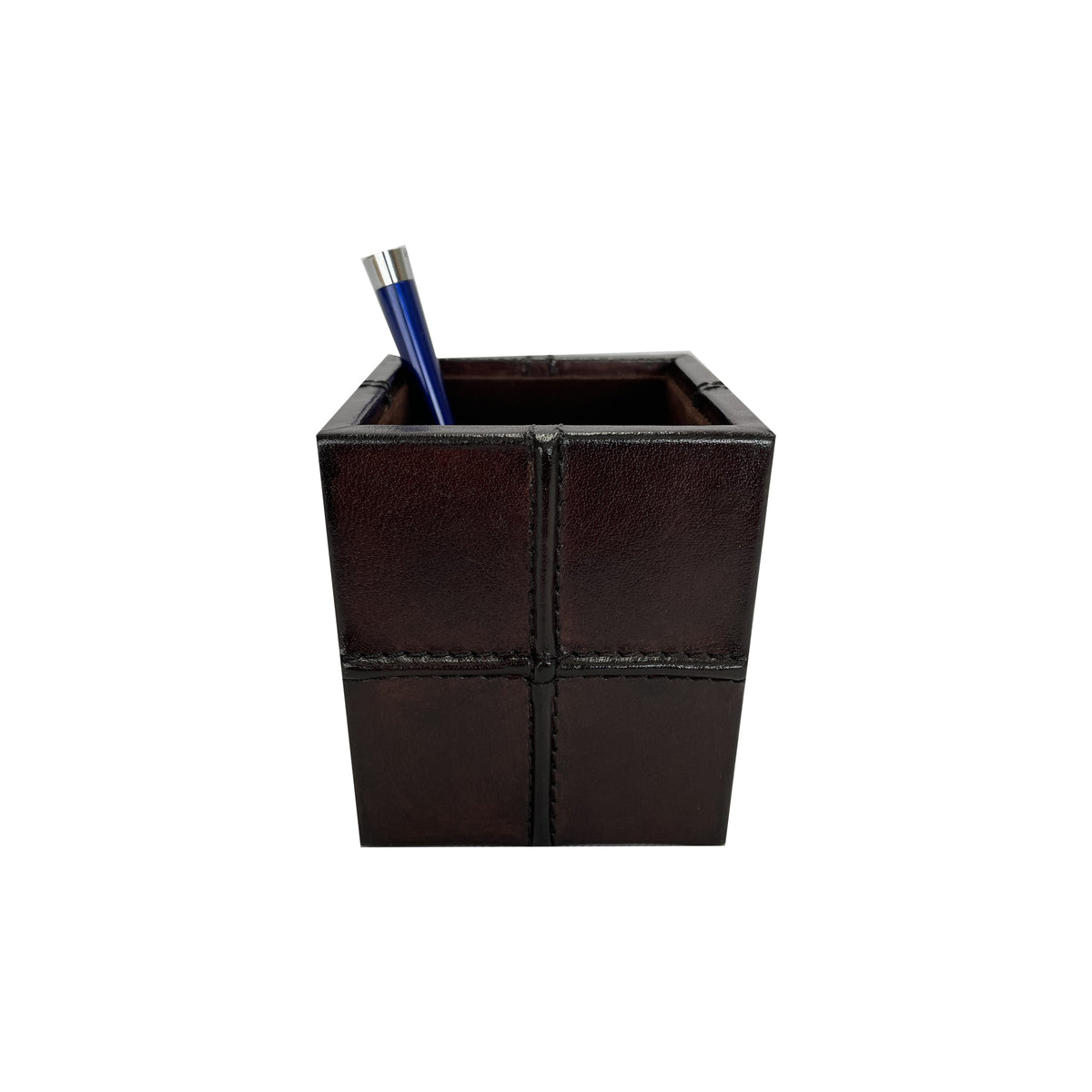 Jaime Square Pen Holder - Dark Leather - Notbrand