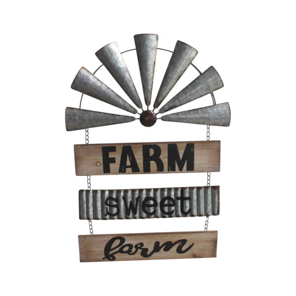 Farm-Sweet-Farm Windmill Wall Art - 72cm - Notbrand