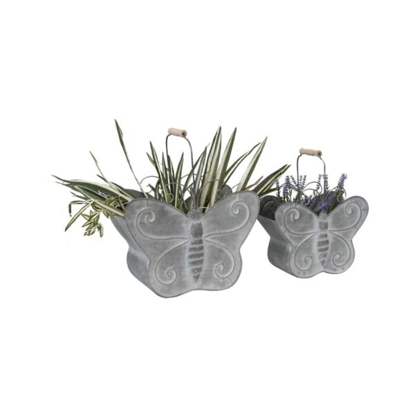 Nested Distressed-Finish Butterfly Planters Set - 2 Pieces - Notbrand
