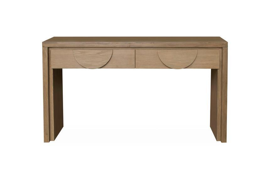 140cm Console Table with Drawers - Dusty Oak - Notbrand