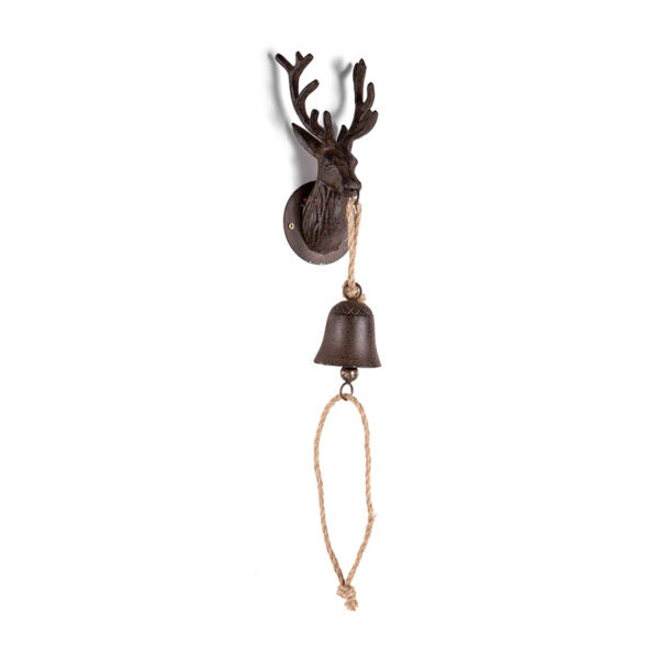 Wrought Iron Caribou Wall Bell - 78.5cm - Notbrand