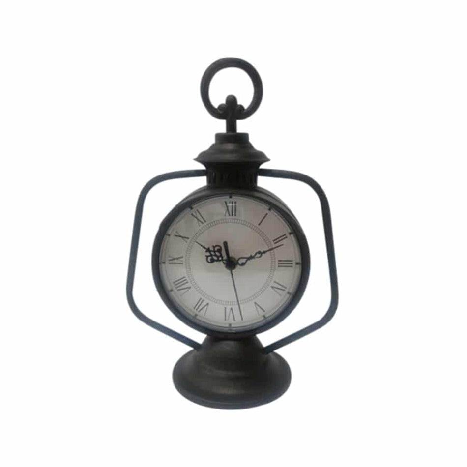 Lantern Metal Style Table Clock - Brown Rust - Notbrand