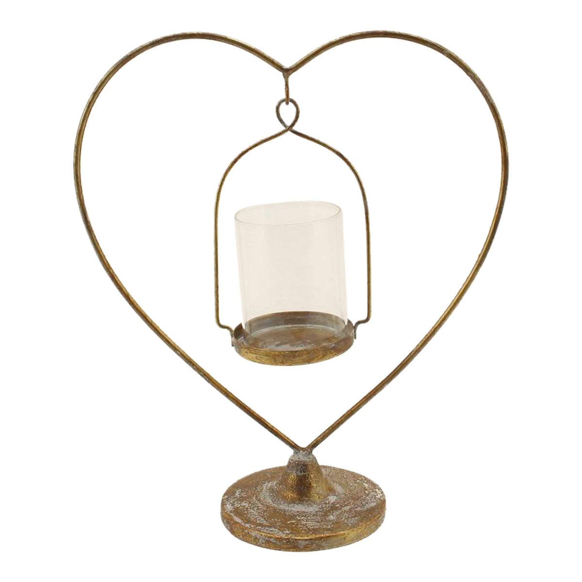 Floating Heart Tealight Iron Candle Holder - Antique Gold - Notbrand