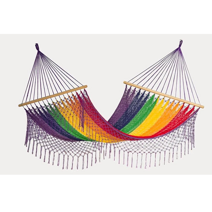 Resort Mexican Hammock with Fringe in Rainbow - Notbrand