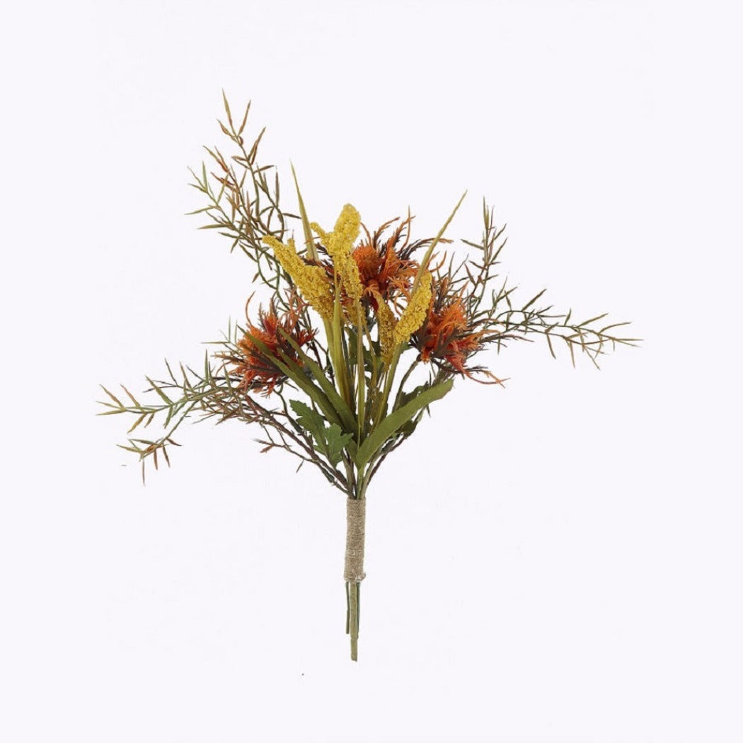 Artificial Mixed Copper Flower Bunch - Natural - Notbrand