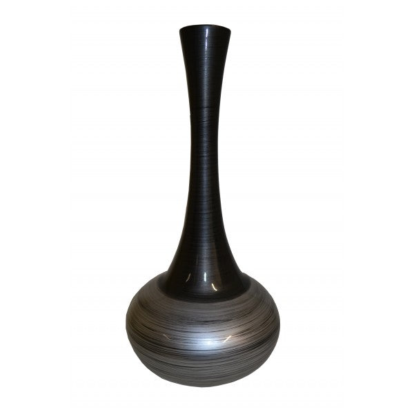 Long Narrow Neck Lacquer Vase - Black - Notbrand