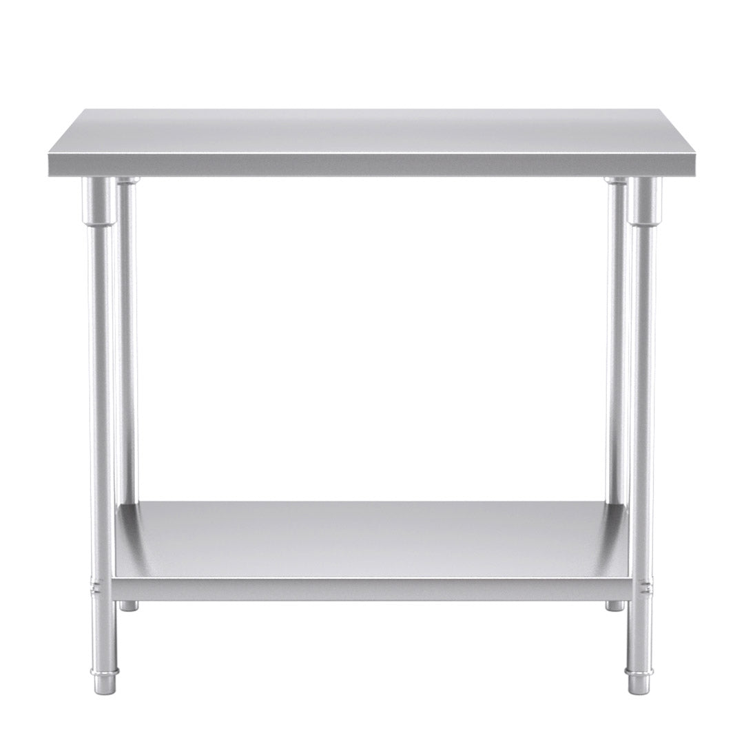 2-Tier Stainless Steel Catering Work Bench - 100*70*85cm - Notbrand