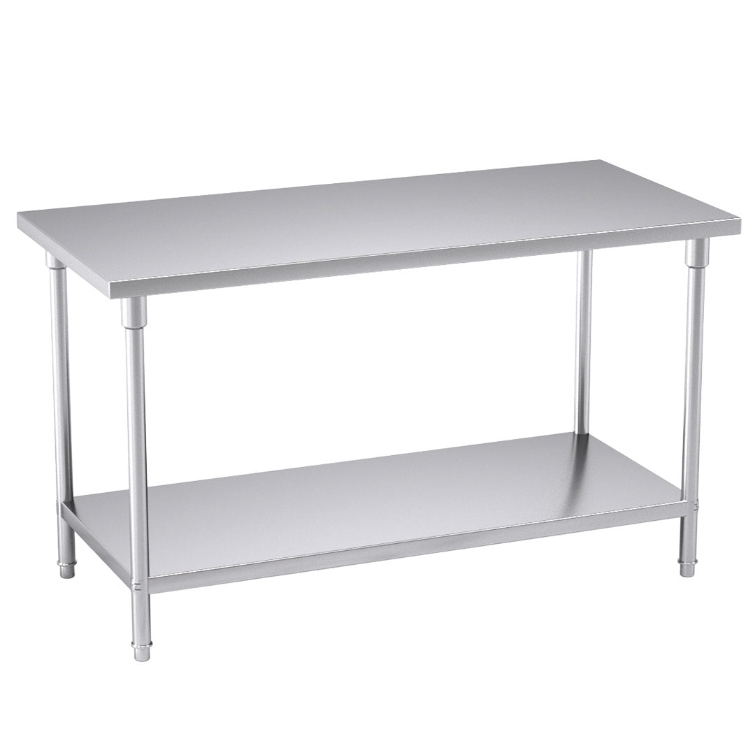 2-Tier Stainless Steel Catering Work Bench - 150*70*85cm - Notbrand