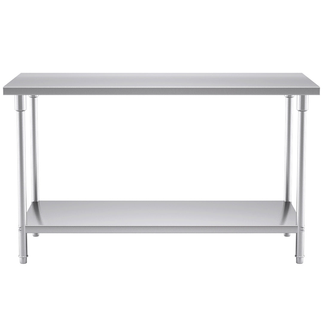 2-Tier Stainless Steel Catering Work Bench - 150*70*85cm - Notbrand