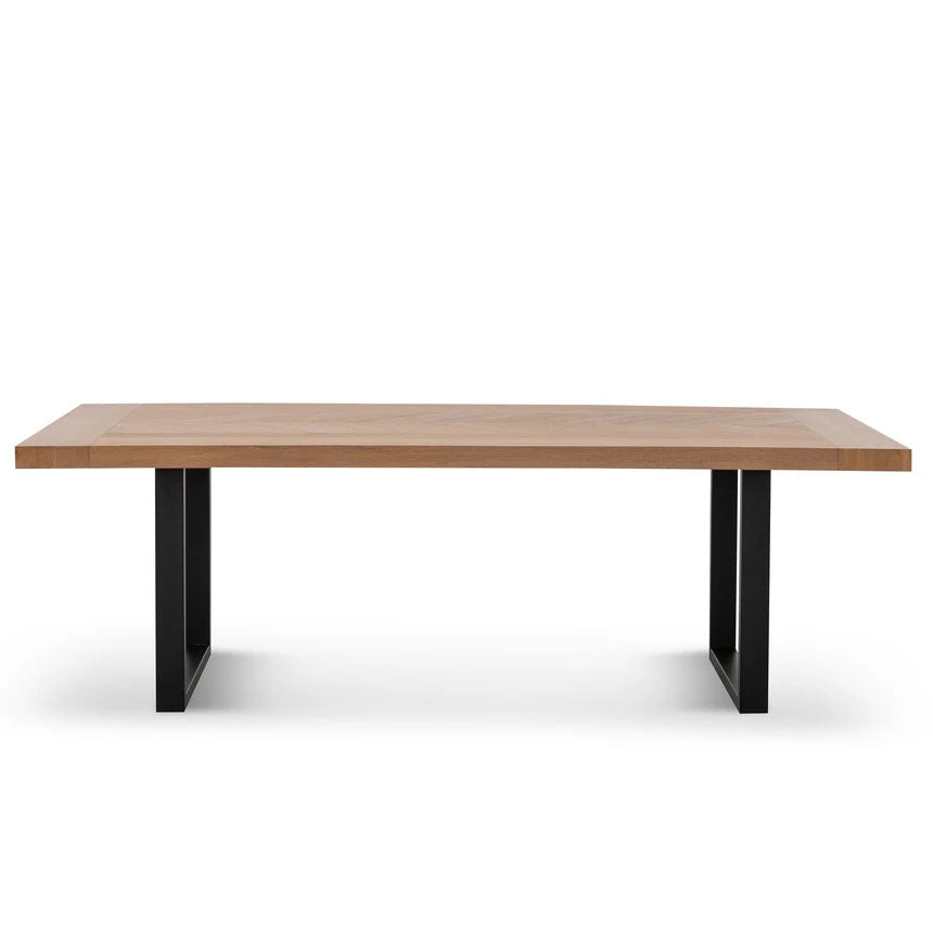 2.4m Dining Table - Dusty Oak with Matte Black Base - Notbrand