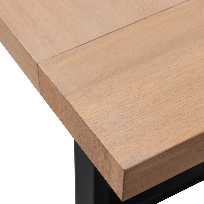 2.4m Dining Table - Dusty Oak with Matte Black Base - Notbrand