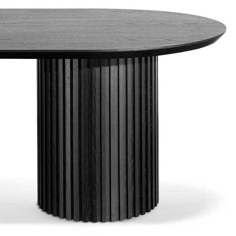 2.8m Wooden Dining Table - Black - Notbrand