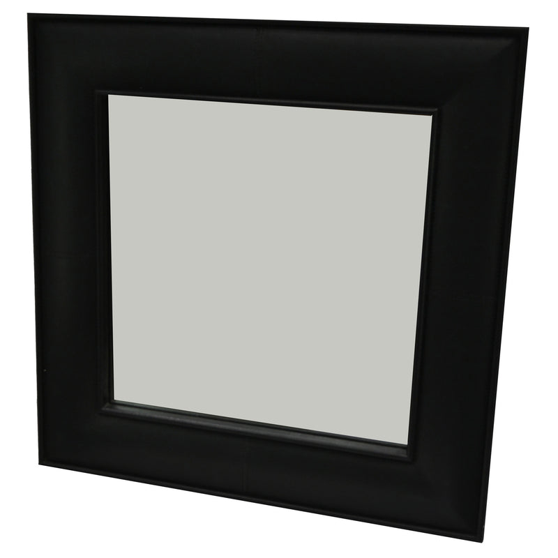 Ekra Square Buffalo Leather Mirror - Black - Notbrand