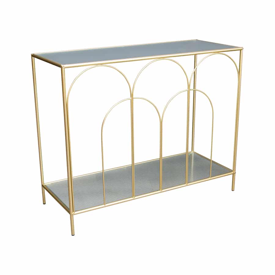 Aura Arch Console Table - Distressed Gold - Notbrand