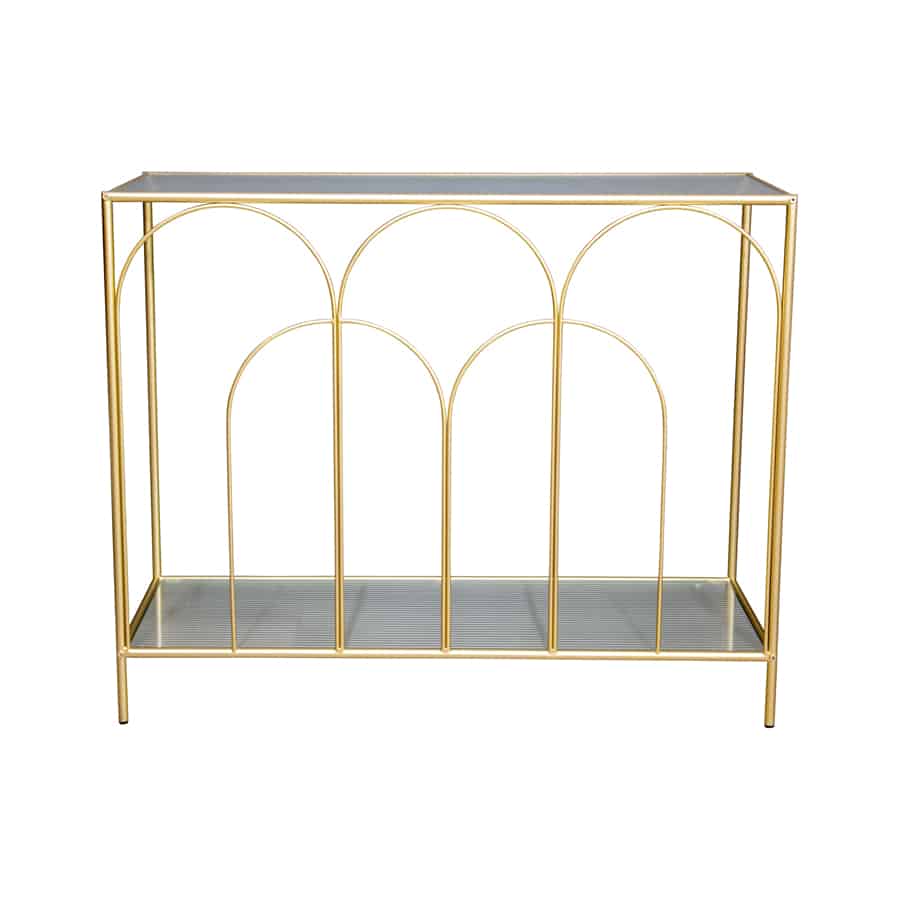 Aura Arch Console Table - Distressed Gold - Notbrand