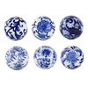 Set of 6 Aline Porcelain Decor Balls - Blue & White - Notbrand
