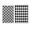 Set of 2 Black & White Patterned rectangular trays - Notbrand