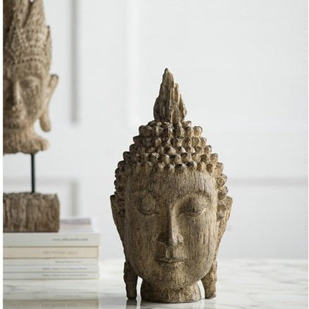 Serene Buddha Head Sculpture - NOTBRAND (7)