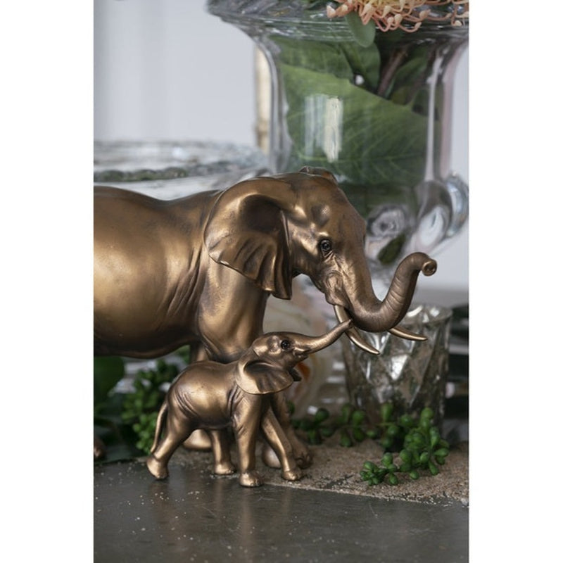 Polyresin Elephant Mother & Calf Statue - Notbrand
