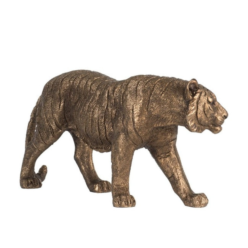 Polyresin Tiger Statue - Copper - Notbrand