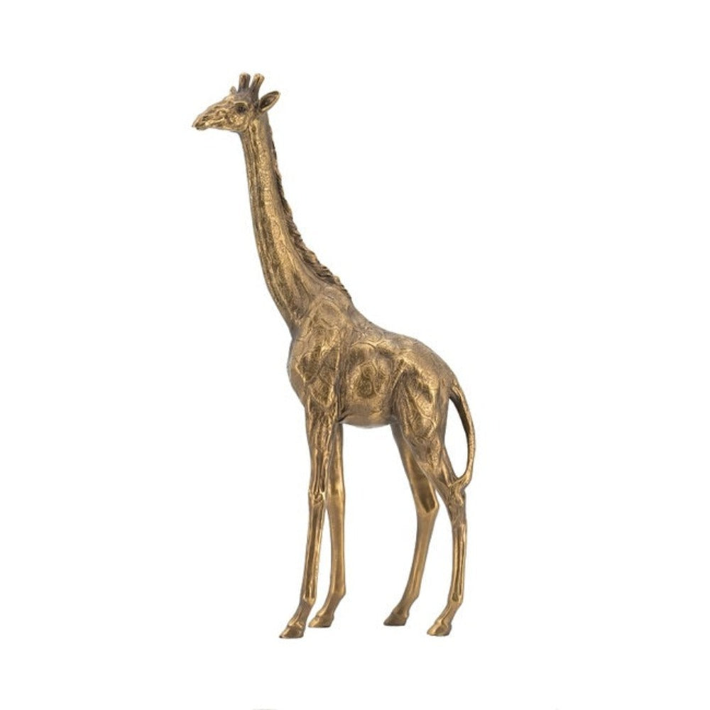 Polyresin Giraffe Statue - Copper - Notbrand