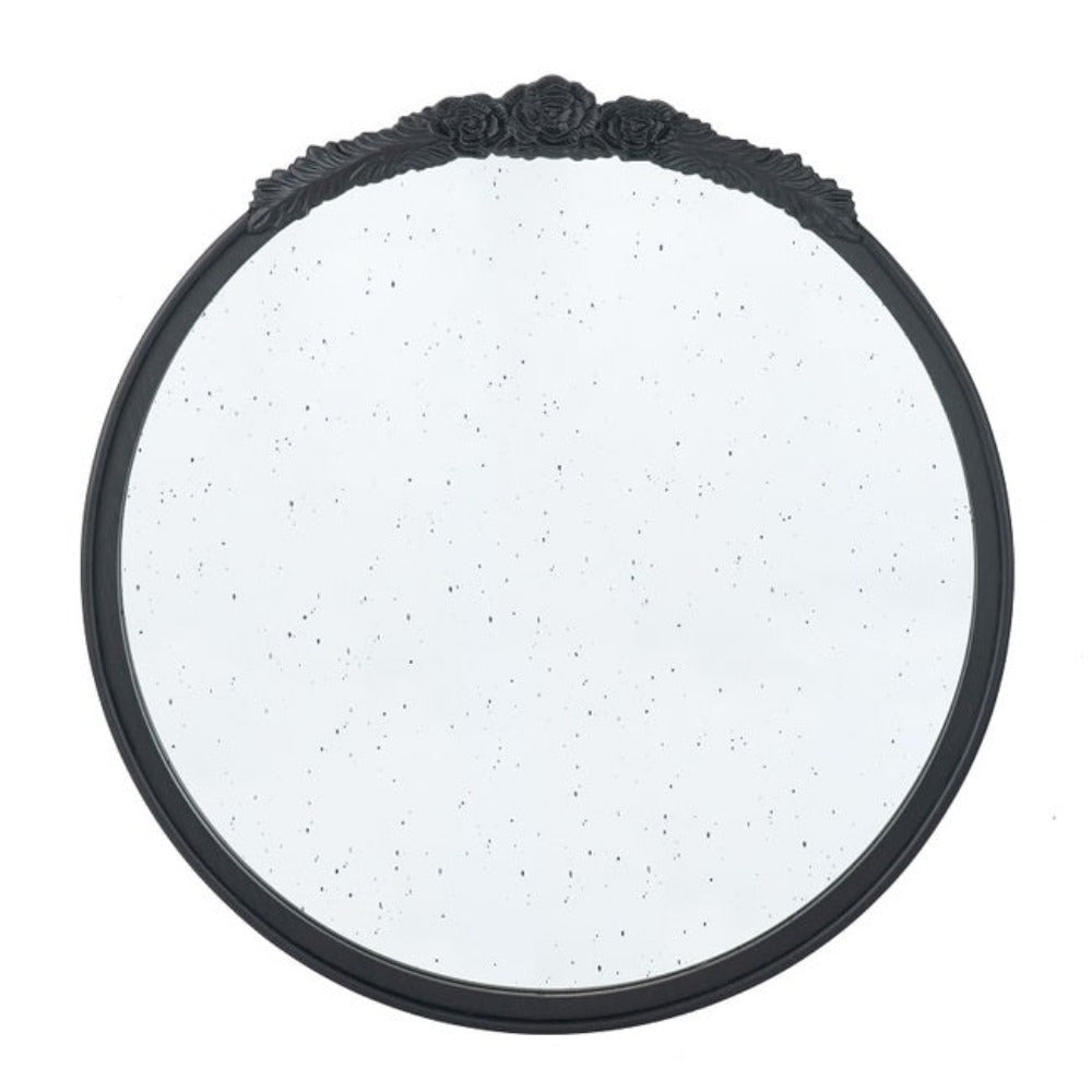 Bingley Rose Round Wall Mirror - Black - Notbrand