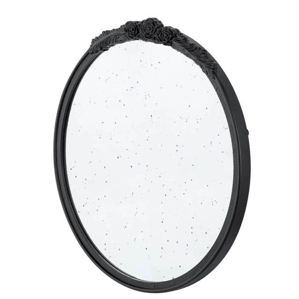 Bingley Rose Round Wall Mirror - Black - Notbrand