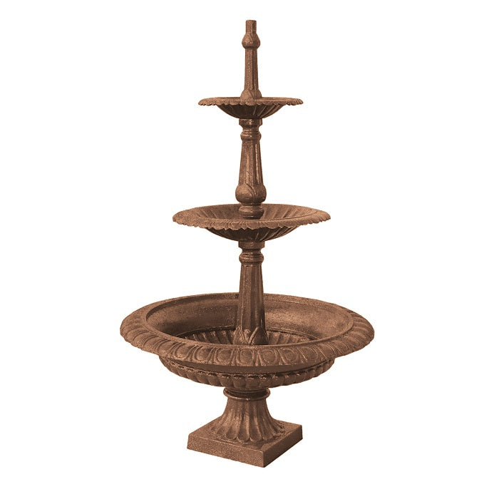 3 Tier Cast Iron Standing Fountain - Rust - Notbrand