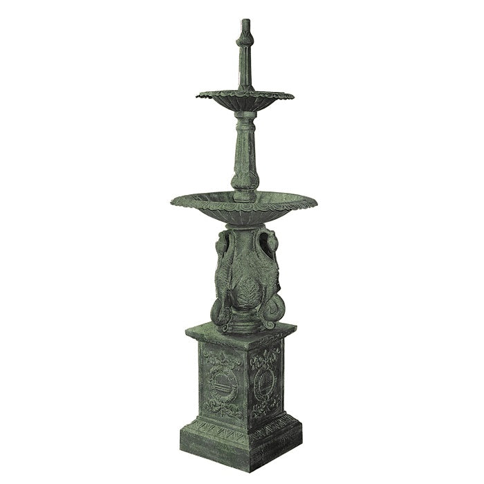 2 Tier Cast Iron Square Fountain - Antique - Notbrand