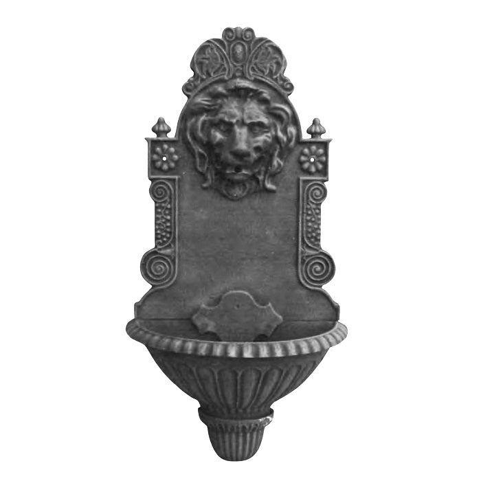 Lion Head Cast Iron Wall Fountain - Black - Notbrand