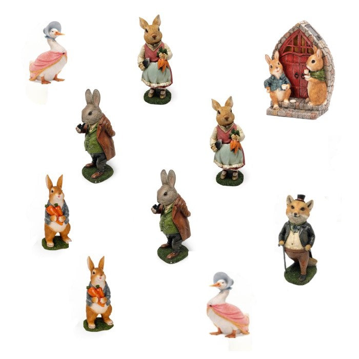 Set of 10 Assorted Willow Characters Ornaments - Notbrand