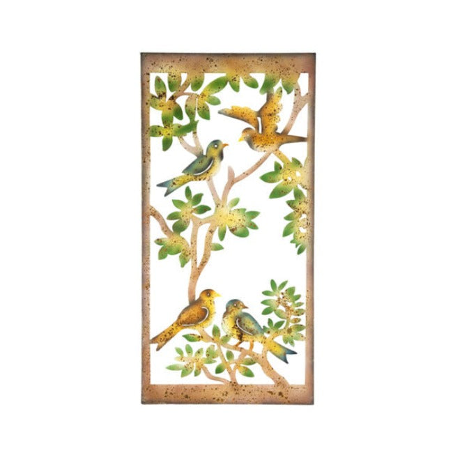Laser-Cut Colourful Birds on Branches Wall Art - 90cm - Notbrand