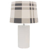 Set of 2 Channing white Ceramic Bedside Lamp with Chequered Shade - Notbrand