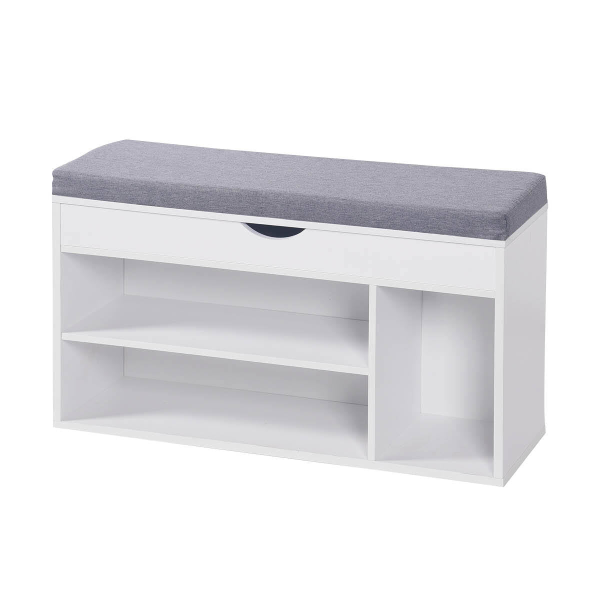 Home Master 2-In-1 Storage & Shoe Cabinet With Padded Cushion Bench - 80cm - Notbrand