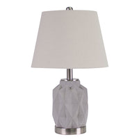 Set of 2 Jude Bedside Table Lamp Light Grey and Silver ith shade - Notbrand